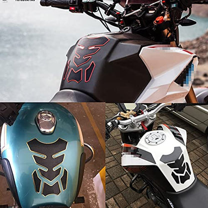 1 Set Universal 3D Motorcycle Gas Tank Sticker, Fuel Tank Protector Decal Pad Self-adhesive and Waterproof - Red - color: Red