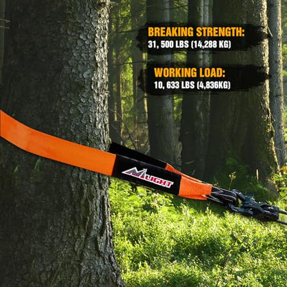Nilight 3" x 8' Tree Saver Tow Strap Lab Tested 31,500lbs Break Strength Heavy Duty Off road Straps with Triple Reinforced Loop Emergency Towing Rope of Mind for SUV, UTV, ATV, Truck, 2 Years Warranty - color: 3in x 8ft Tow Strap