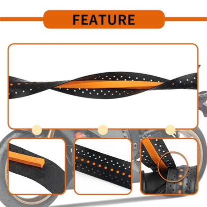 2PCS 3.6Ft Wrap-Around Motorcycle Grips,Anti-Slip Motorcycle Handlebar Grips with Air Vent Holes,Universal & Shock-Absorbing Dirt Bike Accessories for Motorcycles & Bikes