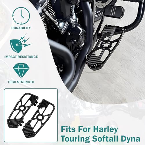 Motorcycle Front Rear Floorboard Footboard Fit For Harley Touring Road King Road Glide Street Glide Electra Glide Ultra Limited 1984-2025 (Black Rider Footboards) - color: Black Rider Footboards