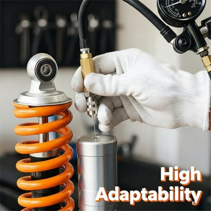 Nitrogen Needle Valve Kit with 4PCS Needle Head Schrader Adapter Shock Absorber Charging Tool Compatible with RZR's Arctic Cat Fox KYB Ohlins Snowmobile UTV Self-Sealing Valve Refill Accessory