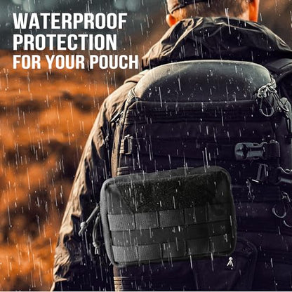 OneTigris MOLLE Pouch, Tactical Admin Pouch Belt EDC Tool Organizer Zippered Utility Waist Pack 7.5"x5"x2" - color: Black