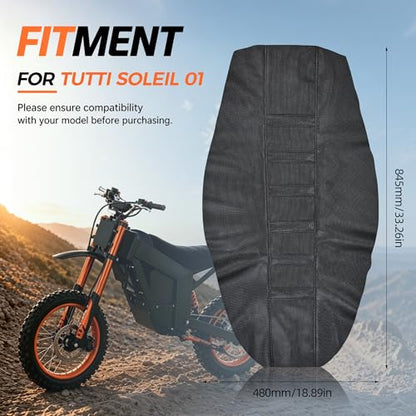 Electric Dirt Bike Seat Cover for Tutti Soleil 01,Black Stripe Non-Slip Motorcycle Cushion Cover for Tuttio Soleil01-Black - color: Black