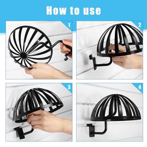 Suzile 6 Pcs Hat Stand for Slatwall Displayer Plastic Hat Rack Wall Mount Wig Rack Stand Holder for Wig Home Display Multiple(Black)