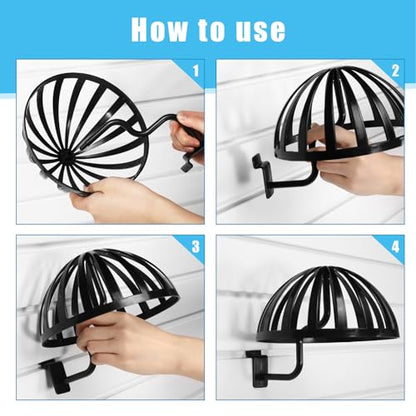 Suzile 6 Pcs Hat Stand for Slatwall Displayer Plastic Hat Rack Wall Mount Wig Rack Stand Holder for Wig Home Display Multiple(Black)