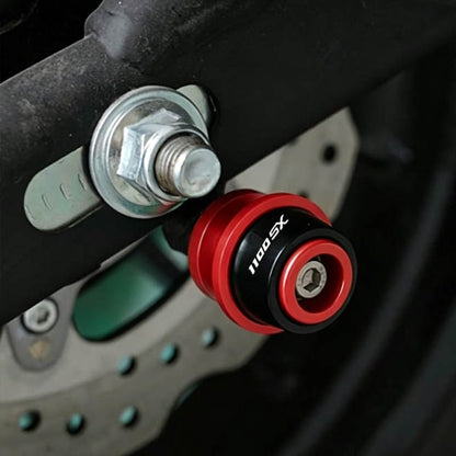 Compatible with Ninja1100SX SE Ninja 1100 SX SE Ninja 1100SX 2025 2026 Motorcycle CNC M8 Swingarm Spools Slider Stand Screws Sliders (Red) - color: Red