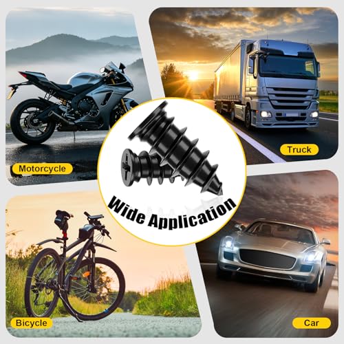 76PCS Tire Repair Rubber Nail Kit, 2 Sizes Premium Spiral Screw-in Tire Plugs, Tire Screw Plugs with Screwdriver, Pliers, Fast Self-Service Tool for Car, Truck,Motorcycle,Tractor Tire Puncture Repair - size: 76PCS