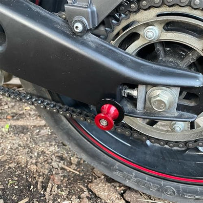 Motorcycle Swing Arm Spools M8 Paddock Slider Stand Bobbins For Z650 RS EX650 Ninja 650KRT 650R Vulcan S 650 VN650 Versys650cc KLE650 2026 2025 2024 Swingarm Spool Accessories (Red) - color: Red