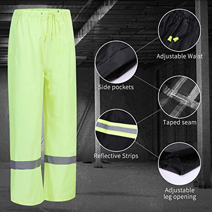 Rain Suits for Men Women Waterproof, Breathable Rain Coats with Eye-Catching Reflective Strip, Durable Rain Gear - color: Yellow, size: Large