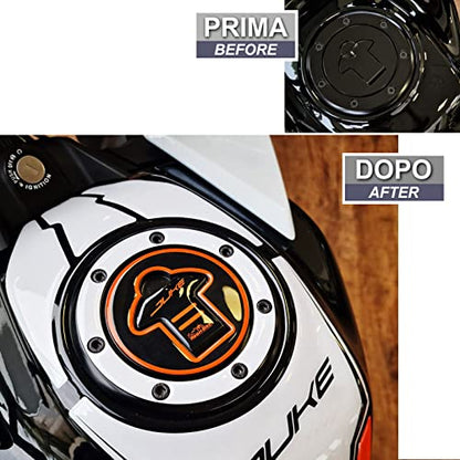 Resin Bike Motorcycle 3D Stickers Compatible with KTM Duke 390 200-2021-2023 White. Tank Cap Protection from Impact and Scratches. Resin Stickers - Made in Italy - color: Duke 390 200, size: Protezione Tappo Serbatoio