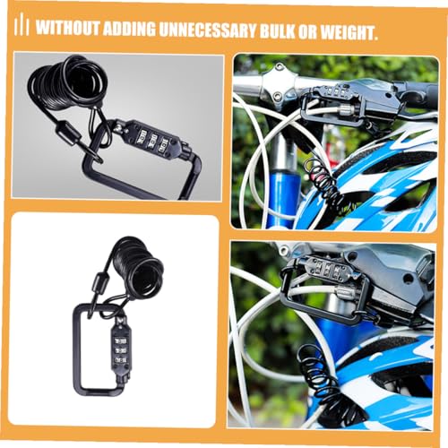 Mikikit Portable Helmet Lock Cable, Security Bike and Motorcycle Tamper-Proof Steel Wire Lock with Combination Code, Lightweight Alloy Spring for Outdoor Cycling and Motorbike Safety