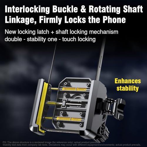 Bike Phone Holder- Motorcycle Phone Mount with 360° Rotation, Handlebar Mount for Bicycle, E-Bike, E-Scooter, Dirt Bike Accessories for iPhone, Fits 4.7-7.2 inch Smartphones