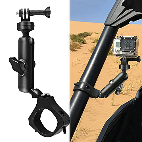 MAIKER Off Road UTV ATV Camera Mount, Compatible with GoPro, 1.75-2 inch Roll Bar, Aluminum Alloy, Easy Installation, Rotatable 360 Degree Ball Head, Black