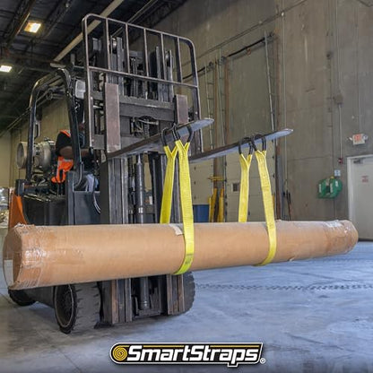 SmartStraps 2”x6’ Nylon Webbing Sling (1pk) – 6,400lb Vertical Lifting Capacity – Safely Lift Heavy Loads, Made with Strong Flexible Webbing, Small, Yellow - size: 6' 6400 lb.