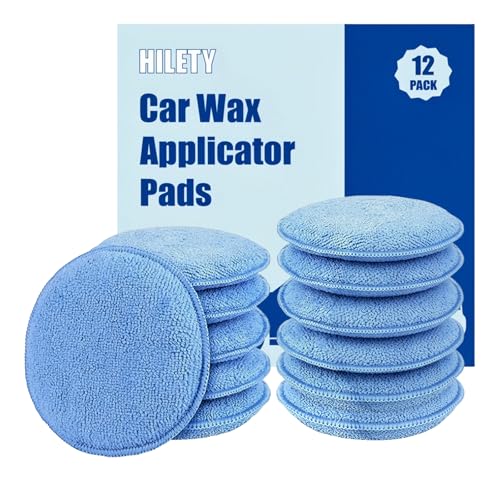 Car Wax Buffing Pads, 12PK Microfiber Wax Applicator Pads, Versatile Sponge Pads for Polishing and Cleaning, No Scratches Detailing Supplies for Car, 5-Inch - color: Blue Double-sided Pads, size: 12PK