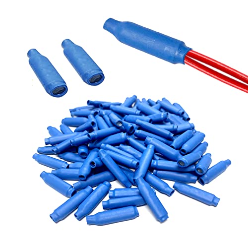 100PC Blue B Connectors Silicone Filled Wet B Wire Gel Telephone Alarm Wire Crimp Bean Type Splices for Low Voltage - color: Blue