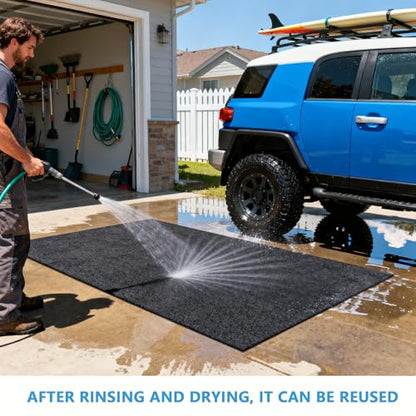 Oil Spill Mat，Garage Floor Mat，36" x 48" Premium Absorbent Oil Pad – Protect Garage Shop Floor Surface，Absorb Materials，Anti-Slip and Waterproof Backing，Car Repair Mat，Washable - size: 36" x 48"