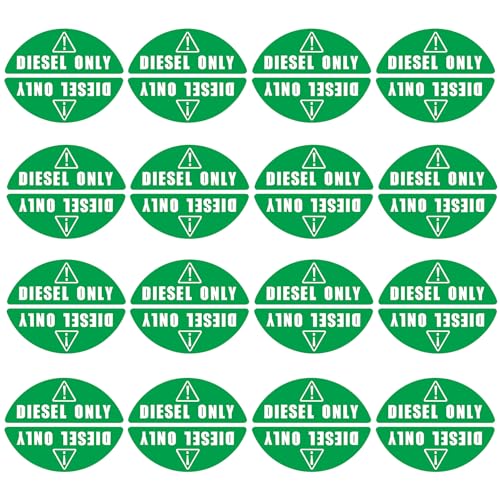 16 Pairs of Diesel Only Stickers for Car Van Truck Vehicle Boat Oil Tank Fuel Filler Gas Cap Lid Cover Weatherproof Adhesive Decals Green - color: Diesel Only Green (16 Pair)