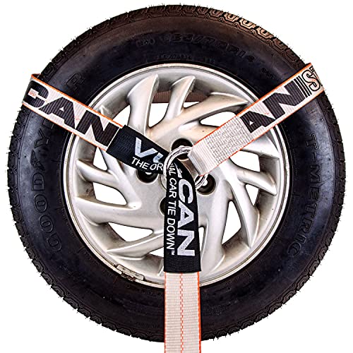 VULCAN Wheel Dolly Tire Harness with Universal O-Ring - Lasso Style - 2 Inch x 96 Inch - 4 Pack - Silver Series - 3,300 Pound Safe Working Load- Straps Only - Ratchets Sold Separately - color: Silver Series