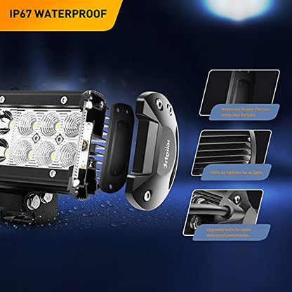 GOOACC 12 Inch 72W Led Light Bar Spot Flood Combo Driving Lighting Off Road Lights Led Lamp with 12V 5Pin Rocker Switch Wiring Harness kit for Truck Golf Cart SUV ATV UTV Boat, 2 Years Warranty - color: 72W Light Bar + Rocker Switch Wiring Harness