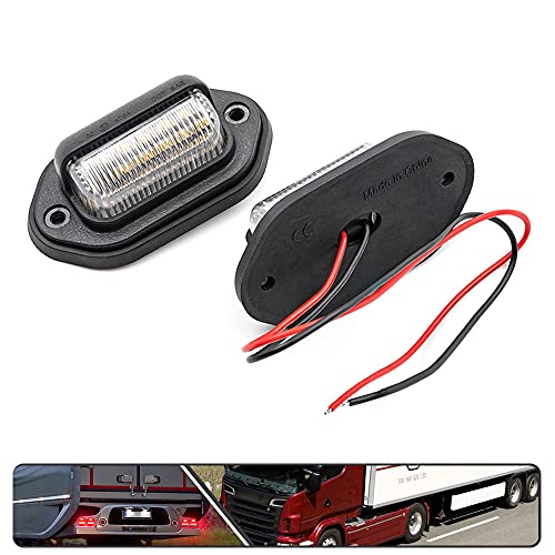2Pcs Universal LED License Plate Light Number Lamp for Cars trucks ships motorcycles Powered by High Power SMD Xenon White LED Error Free