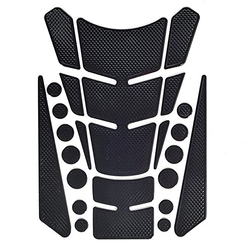 1 Set Black Universal 3D Motorcycle Gas Tank Sticker, Fuel Tank Protector Decal Pad Self-adhesive and Waterproof - color: Black