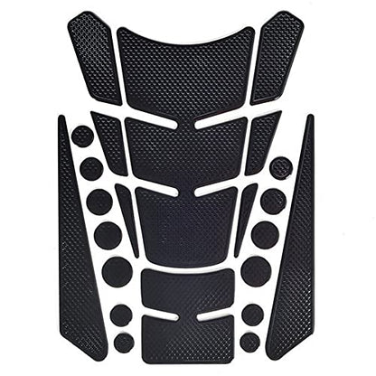 1 Set Black Universal 3D Motorcycle Gas Tank Sticker, Fuel Tank Protector Decal Pad Self-adhesive and Waterproof - color: Black