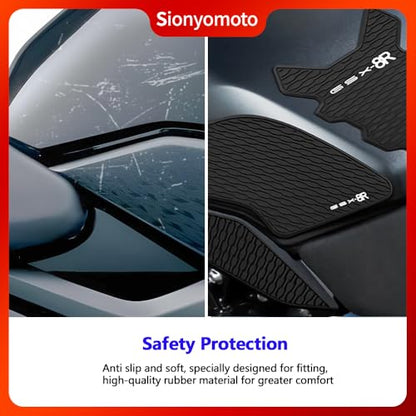 Fuel Gas Tank Pad Protector Stickers Decal Set Compatible with GSX8R GSX 8R 2024-2025- Anti-Slip Protective Kit, Black | 5-Piece