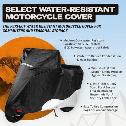 Tourmaster Select Water Resistant Motorcycle Cover - size: Large