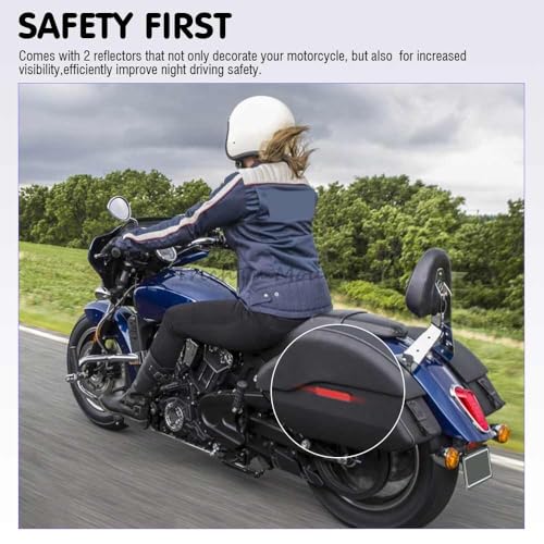 Motorcycle Quick Release Semi-Rigid Saddlebags W/Reflectors & Mounting Spools Fits for Indian Scout Sixty ABS, Scout ABS, Scout Sixty,Pair,Black