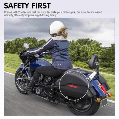 Motorcycle Quick Release Semi-Rigid Saddlebags W/Reflectors & Mounting Spools Fits for Indian Scout Sixty ABS, Scout ABS, Scout Sixty,Pair,Black