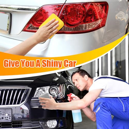Riakrum 32 Pcs Microfiber Applicator Pads Soft Microfiber Foam Buffing Car Detailing Pads for Wax Ceramic Coating Polish Reusable Car Wash Sponge Tire Shine Applicator(Yellow,Grey,Blue,red) - color: Yellow,grey,blue,red