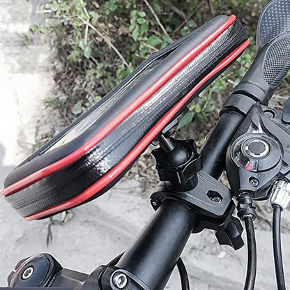 Upgrade Waterproof Motorcycle Phone Holder Bag Bicycle Rainproof GPS Phone Holder Bike Handlebar Support Moto Mount Card Slots (M) - size: M