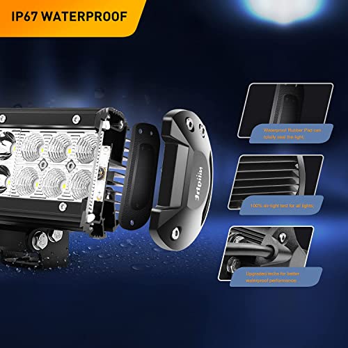 GOOACC 12 Inch 72W LED Light Bar Spot Flood Combo Driving Off Road Lighting Working Lamp with 16AWG Wiring Harness for Truck Golf Cart SUV ATV UTV Boat - color: 72W Light Bar + Wiring Harness