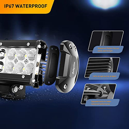 GOOACC 12 Inch 72W LED Light Bar Spot Flood Combo Driving Off Road Lighting Working Lamp with 16AWG Wiring Harness for Truck Golf Cart SUV ATV UTV Boat - color: 72W Light Bar + Wiring Harness