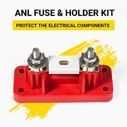 Spartan Power 500 Amp ANL Ceramic Fuse & Holder Kit Red - color: RED, size: 500A RED
