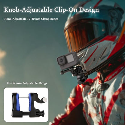 Motorcycle Helmet Chin Mount for Biltwell Lane Splitter Gen 2 2023–2026, Clip-On Camera Holder with Textured Silicone Pads, Multi-Angle Adjustment for Ride Recording