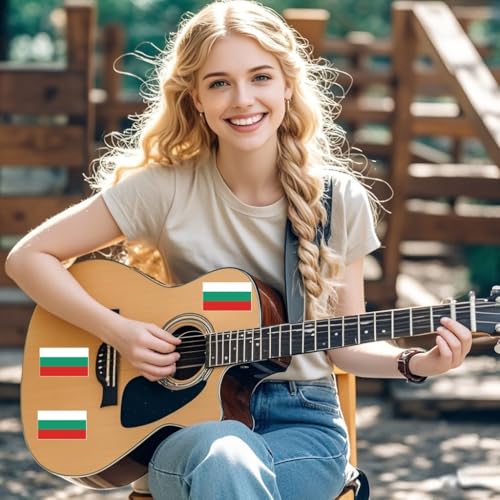 4 PCS Flag Stickers - Bulgaria Flag Stickers Decals for Cup Computer Laptop Car Bumper Window Helmet Musical Instrument with Smooth Surface - size: Bulgaria