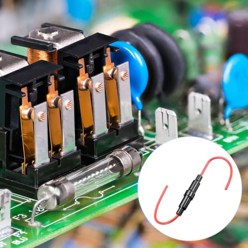 uxcell 15 Pcs 6x30mm Inline Screw Type Fuse Holder 16 Gauge AWG Red Wire with 30 Pcs 10A Fast Blow Glass Fuses - size: 16awg,6x30mm