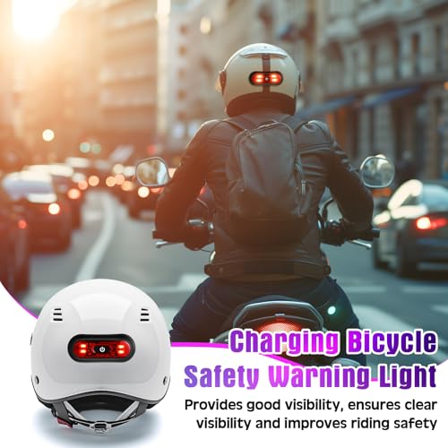 Tujoe 2 Set Motorcycle Bike LED Red Rear Helmet Light Rechargeable Bicycle Safety Warning Helmet Tail Lights with USB Chargeable Cable, Safety Warning Night Lamp for Night Riding - style: 3 Lighting Modes