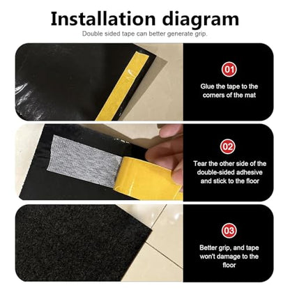 Heavy Duty Garage Floor Mat, 36" x 60" Oil Spill Mat for Under Car Driveway, Waterproof Non-slip Protective Flooring for Under Cars, Universal for Garage Maintenance Scenarios (Black)