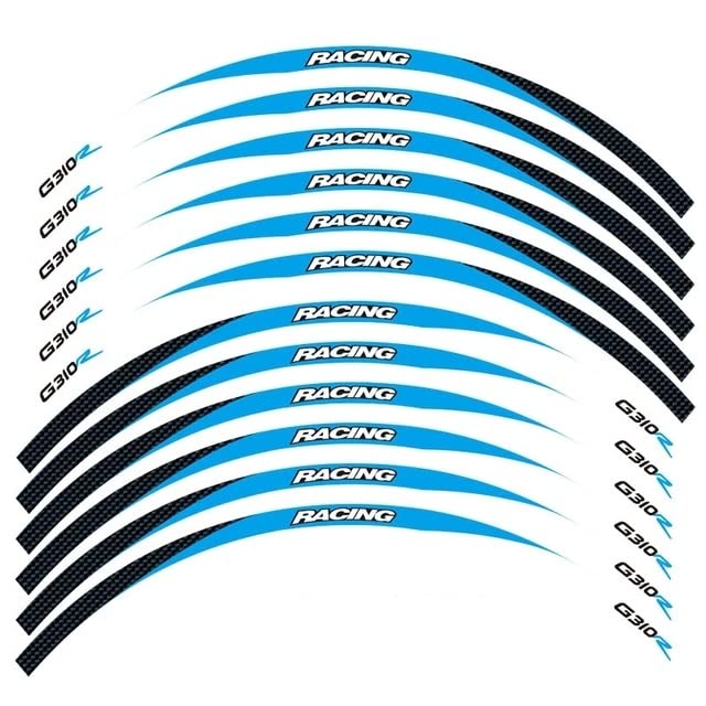 Motorcycle Rim Reflective Tape Sticker 17inch Wheel Stripes Decals Compatible with BMW G310R (D) - color: D