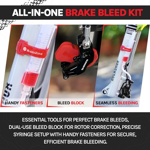 BleedZone Shimano Brake Bleed Kit with 60ml Mineral Oil- Hydraulic Brake Bleed Kit for Shimano Disc Brakes, Bike Brake Bleeder Kit, and Mineral Oil Brake Maintenance - style: with Road Adapter