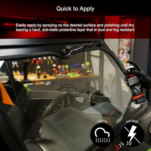 TUSK First Line Plastic & Lens Cleaner and Polish 19 oz – Cleaner, Polish & Protectant for Plastic, Acrylic & Polycarbonate – Dust & Fog Resistant for Helmets, Windshields, UTV/ATV, Automotive