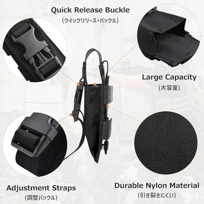 Azarxis Tactical Mini Belt Pouches, Multi-Purpose Small Battery Case Compact Utility EDC Card Slot Holder Waist Bags Military Molle Pack Sundries Storage Pack - color: #03 Black - Style B