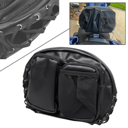Black Motorcycle Rider Backrest Organizer Bag Sissy Bar Bag for Harley Touring Electra Glide Street Glide CVO Road Glide Limited Tri Glide Softail Dyna Sportster