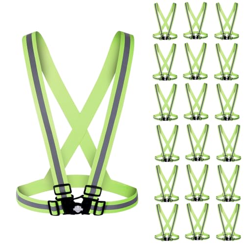 Dazonity High Visibility Safety Vest,Lightweight,Adjustable &Hi Vis Fit for Men&Women, Work,Construction,Runnning (Yellow-20PCS) - color: Yellow-20pcs
