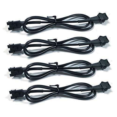 4PCS 23.7in/60cm RGB LED Multi-Color Accent Light Extension Cable Wire Cord Set for LED Motorcycle ATV Car Light Multi-Color Neon Strip Rock Light - size: 4PCS 23.7in