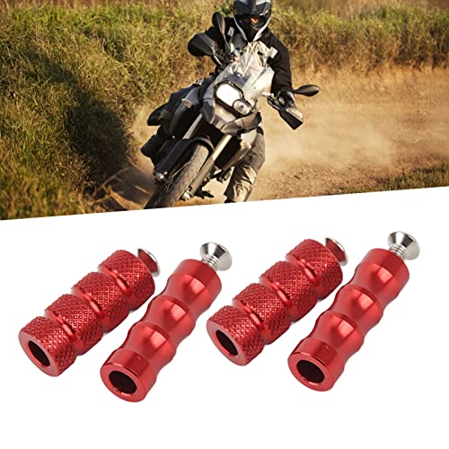 2 Pair CNC Motorcycle Knurled Shifter Peg Anti-Skid Gear Shift Brake Lever Foot Pegs Pedal 6mm Hole Front Footrests For Mounting Bolts Moto (Red) - color: Red