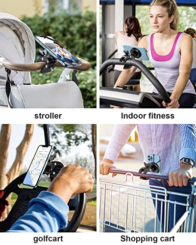 EWA Universal Magnetic Bike Phone Holder - 360° Rotating Motorcycle Handlebar Mount, Secure Grip with Silicone Bands, MagSafe Compatible for Indoor Cycling,Treadmill,Spin Bike,Elliptical